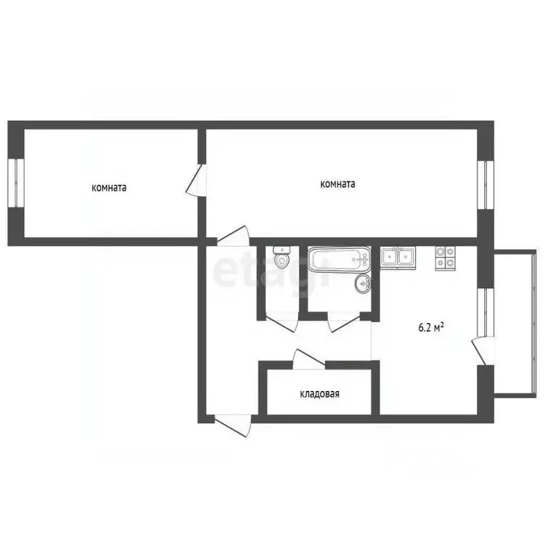 2-к кв. Московская область, Клин ул. Дурыманова, 4 (52.1 м) - Фото 1