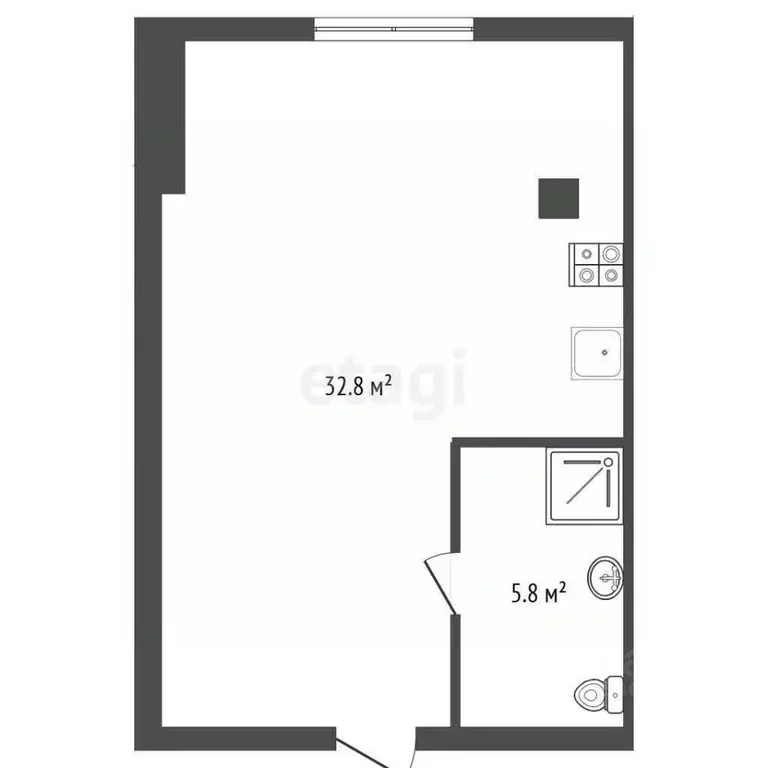 Студия Крым, Ялта ул. Киевская, 44 (34.1 м) - Фото 2