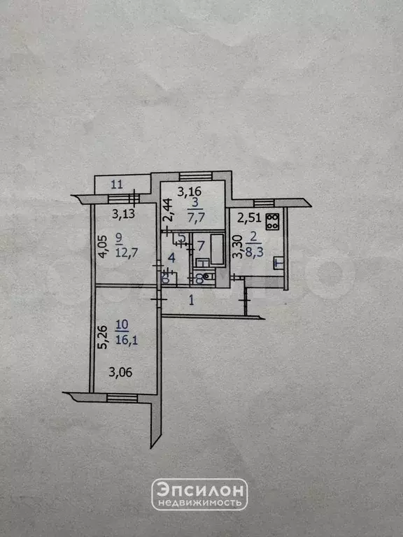 3-к. квартира, 60 м, 7/9 эт. - Фото 0