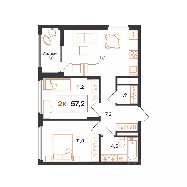 2-к кв. Свердловская область, Нижний Тагил 1-й кв-л, Александровский ... - Фото 1