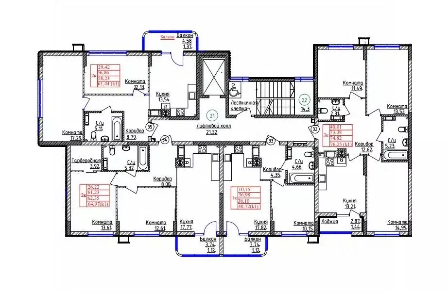 2-к кв. Калининградская область, Калининград ул. Дубовая Аллея (62.35 ... - Фото 2