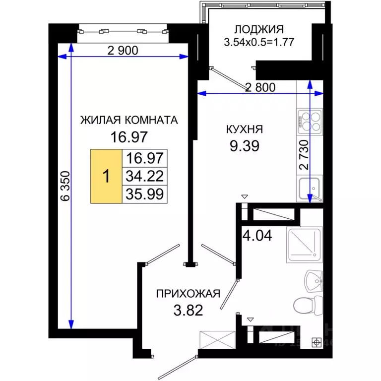 1-к кв. Ростовская область, Ростов-на-Дону Элеваторный пер., 6/2с ... - Фото 0