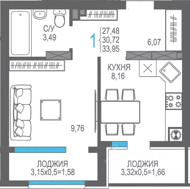 1-к кв. Крым, Алушта На Фонтанке жилой комплекс (30.78 м) - Фото 1
