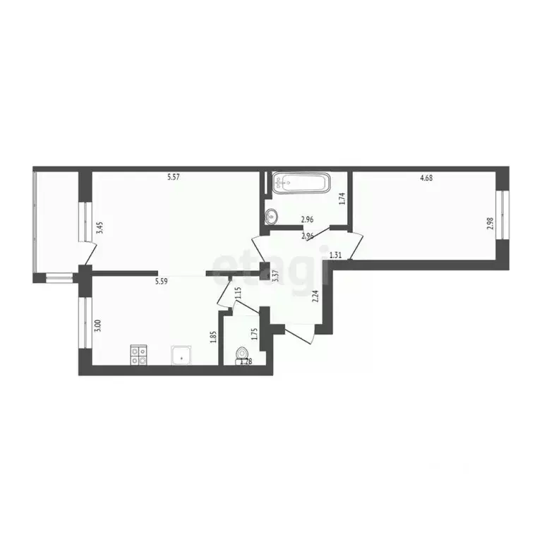 2-к кв. Тюменская область, Тюмень ул. Ю.-Р.Г. Эрвье, 28к3 (61.8 м) - Фото 1