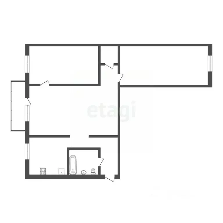 3-к кв. Тамбовская область, Тамбов Рязанская ул., 26 (56.7 м) - Фото 1