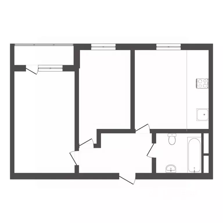 2-к кв. Тюменская область, Тюмень ул. Новоселов, 113 (51.76 м) - Фото 1
