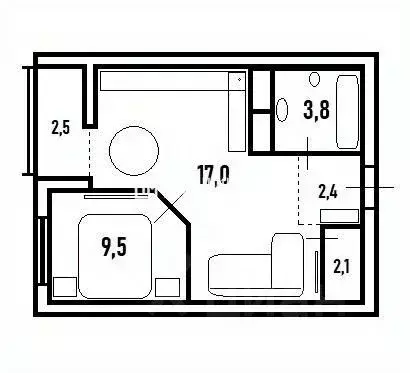 1-к кв. Ленинградская область, Мурино Всеволожский район, Новая ул., ... - Фото 2