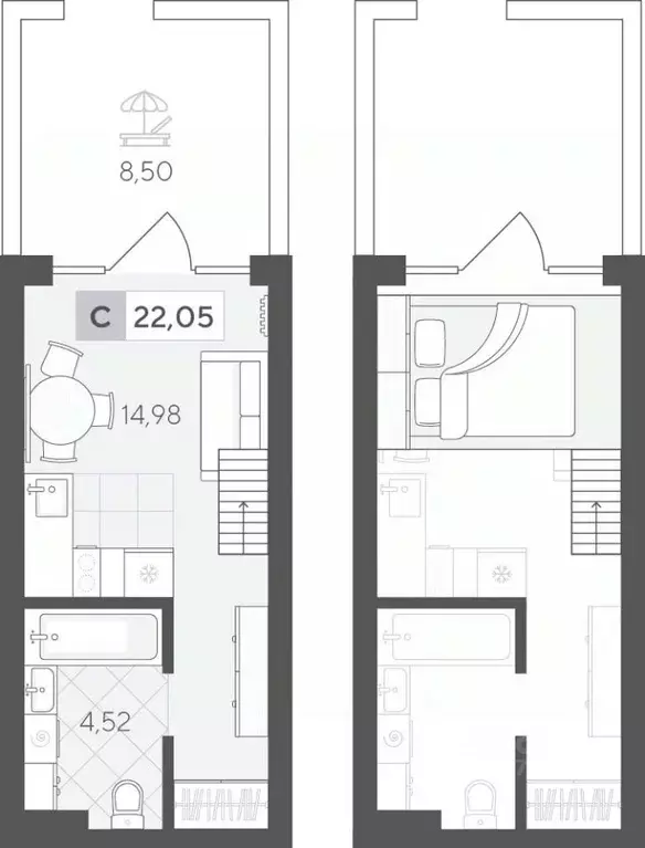 Студия Тюменская область, Тюменский район, д. Падерина ул. Сергея ... - Фото 1