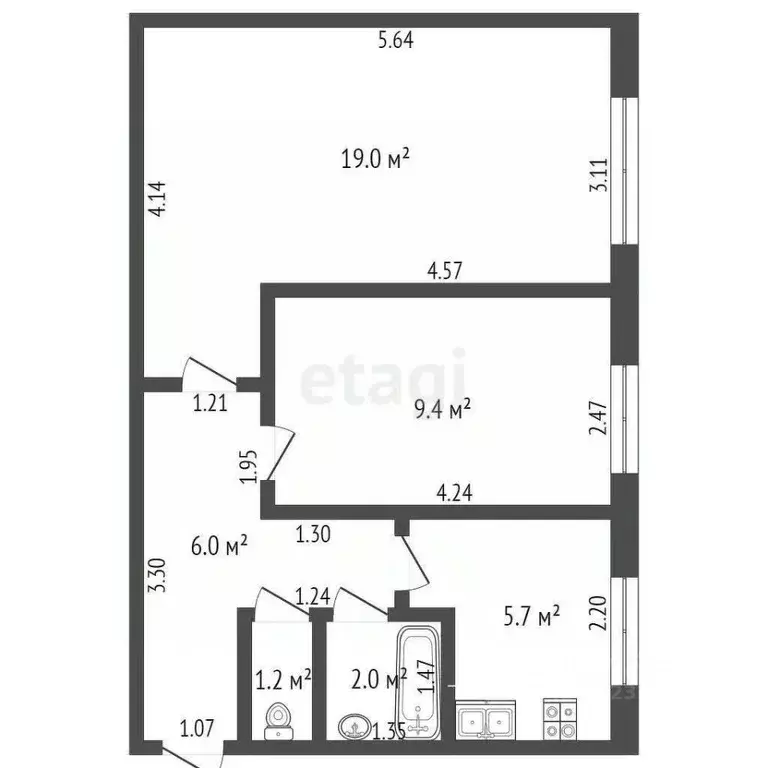 2-к кв. Карелия, Сегежа ул. Антикайнена, 8Б (44.0 м) - Фото 1