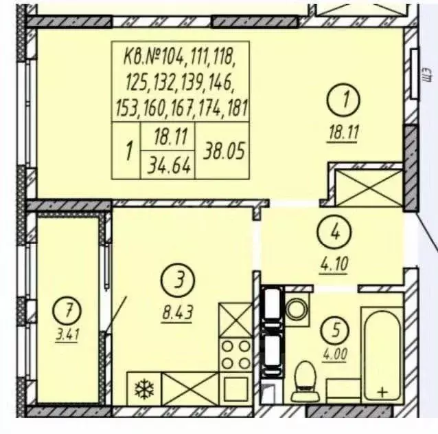 1-к кв. Оренбургская область, Оренбург Северный жилрайон,  (38.05 м) - Фото 2
