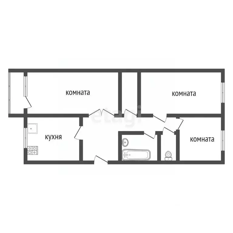 3-к кв. Тульская область, Новомосковск ул. Водопьянова, 10 (64.0 м) - Фото 1