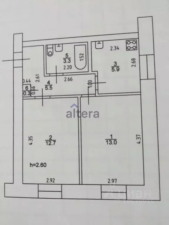 2-к кв. Татарстан, Казань ул. Маршала Чуйкова, 53 (40.0 м) - Фото 2