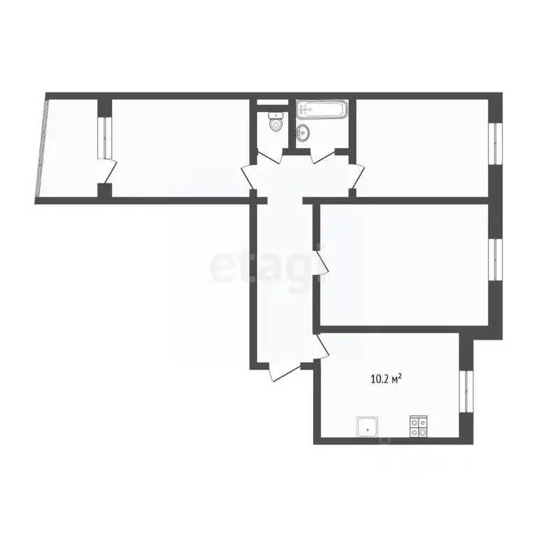 3-к кв. Ханты-Мансийский АО, Ханты-Мансийск ул. Чехова, 77/4 (64.3 м) - Фото 1
