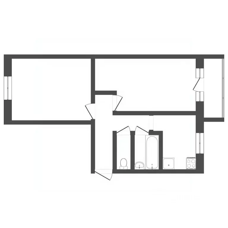 2-к кв. Тюменская область, Тюмень ул. Мельникайте, 48 (44.3 м) - Фото 2