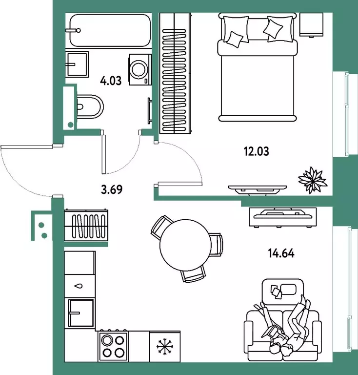 2-к кв. Московская область, Мытищи Страна.Парковая жилой комплекс ... - Фото 1
