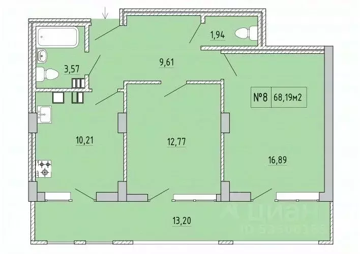 2-к кв. Крым, Феодосия ул. Грина, 43 (68.19 м) - Фото 0