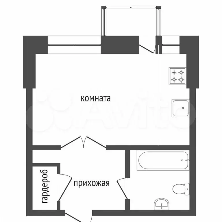 Квартира-студия, 31,1 м, 12/17 эт. - Фото 0