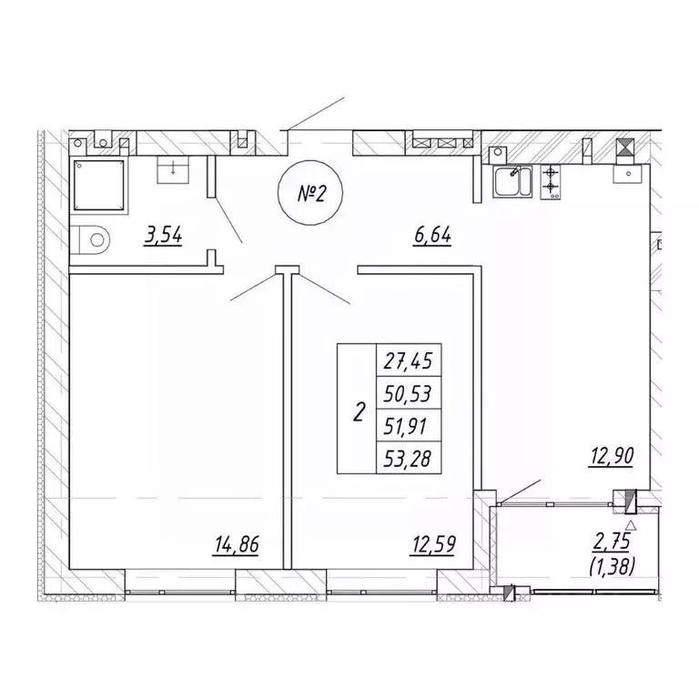 2-к кв. Калининградская область, Зеленоградск  (53.28 м) - Фото 1