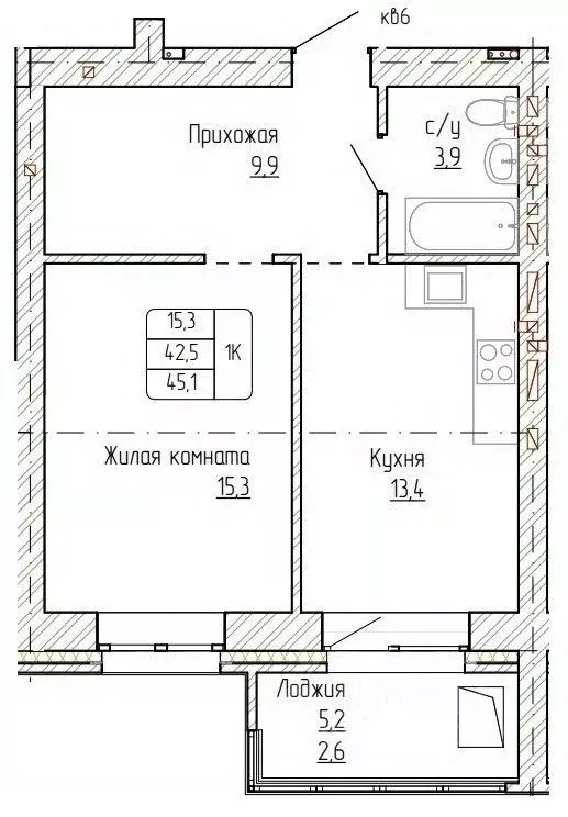 1-к кв. Алтайский край, Новоалтайск ул. Титова, 6 (45.1 м) - Фото 0