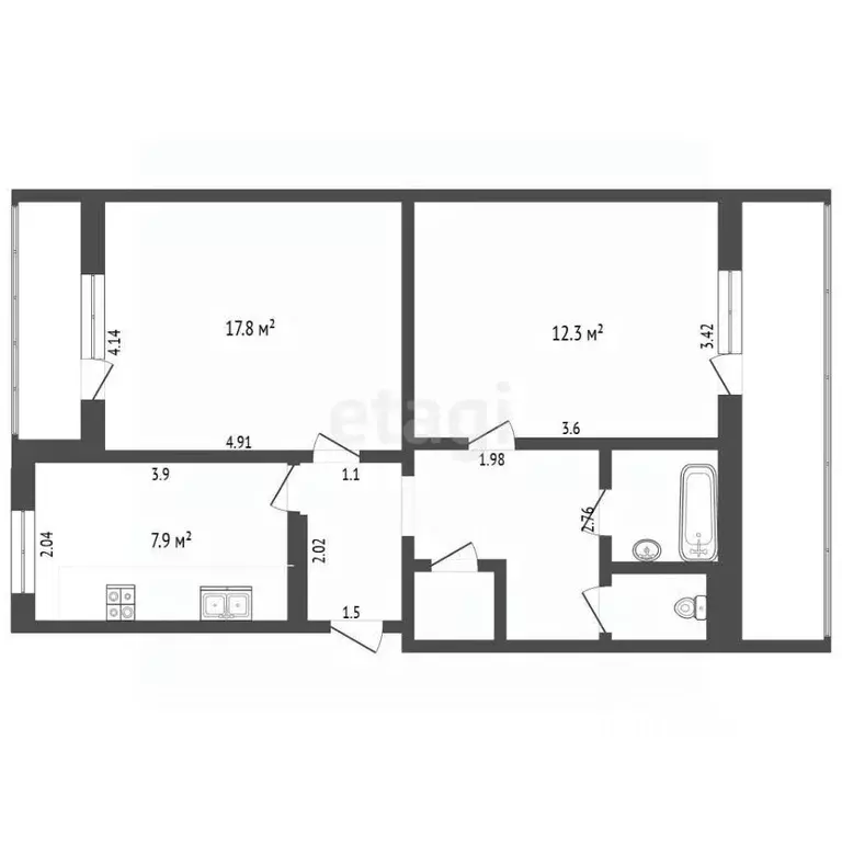 2-к кв. Крым, Бахчисарай ул. Советская, 12 (50.1 м) - Фото 2