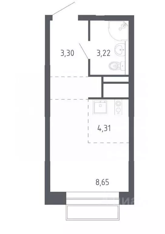 Квартира-студия: Балашиха, улица Романычева, 3 (19.48 м) - Фото 1