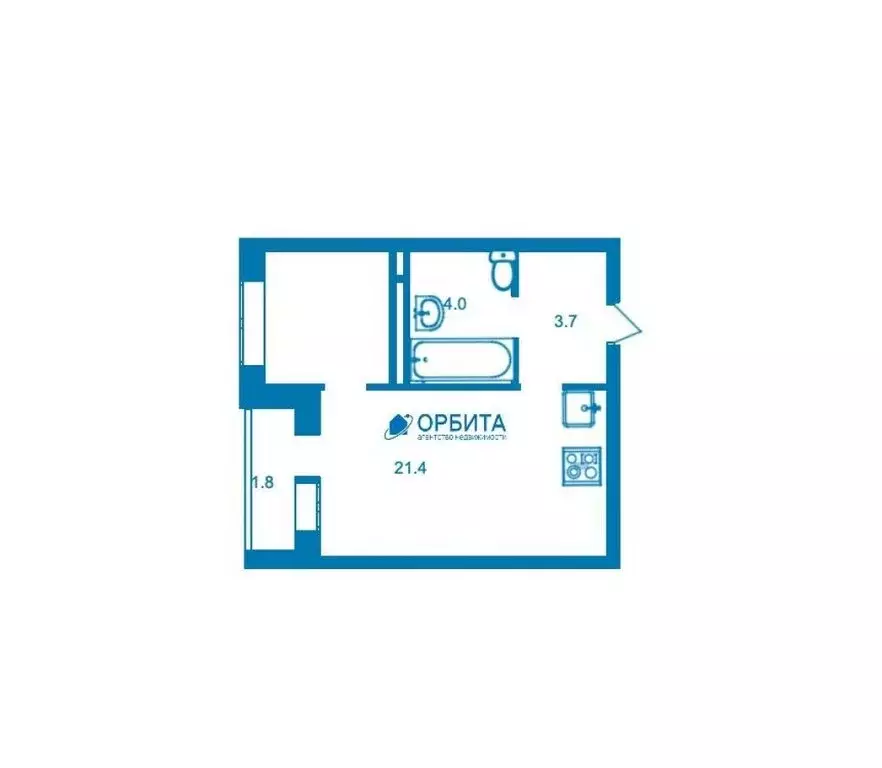 Квартира-студия: Тюмень, улица Виктора Тимофеева, 3 (29 м) - Фото 1