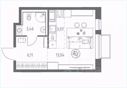 Студия Московская область, Люберцы городской округ, Мирный пгт ул. ... - Фото 2