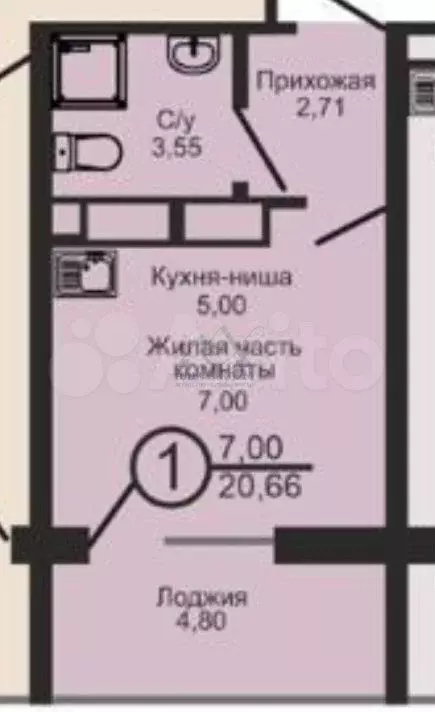 Квартира-студия, 21 м, 9/17 эт. - Фото 0