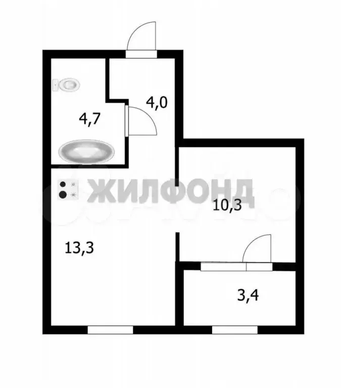 1-к. квартира, 31,7 м, 2/16 эт. - Фото 0