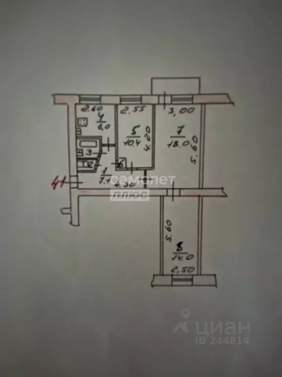 3-к кв. Орловская область, Орел Комсомольская ул., 249А (59.0 м) - Фото 2