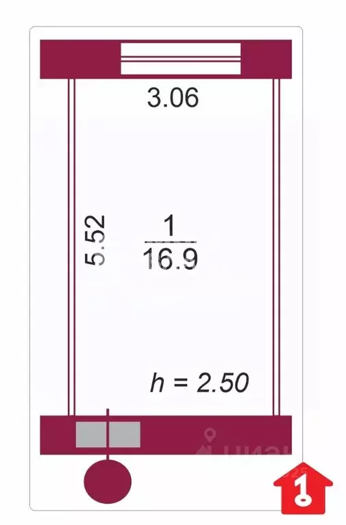 Комната Омская область, Омск просп. Мира, 32Б (16.9 м) - Фото 2