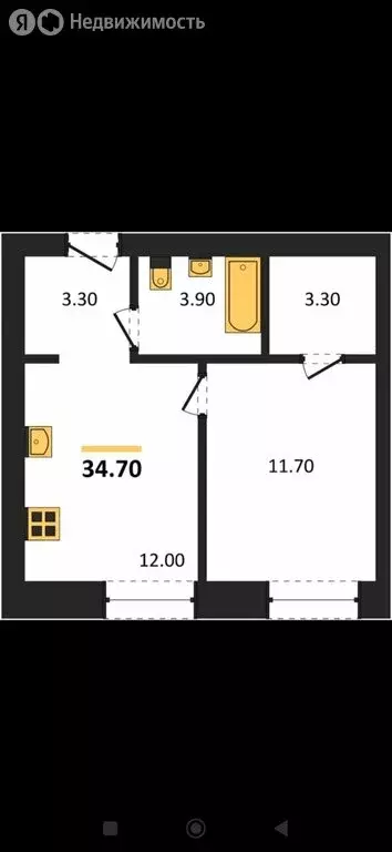 1-комнатная квартира: Самара, Чапаевская улица, 232А (34.7 м) - Фото 1