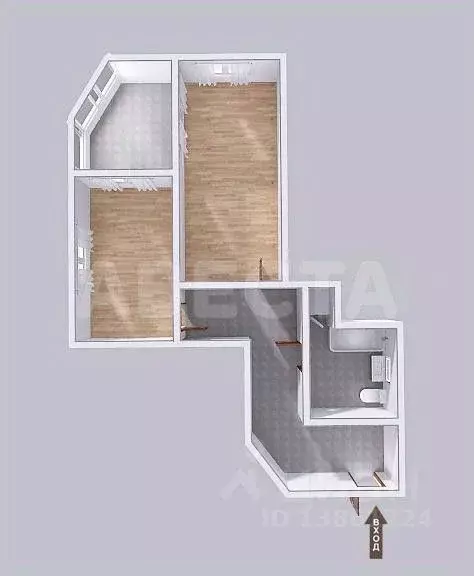 1-к кв. Омская область, Омск ул. Куйбышева, 113а (42.1 м) - Фото 2