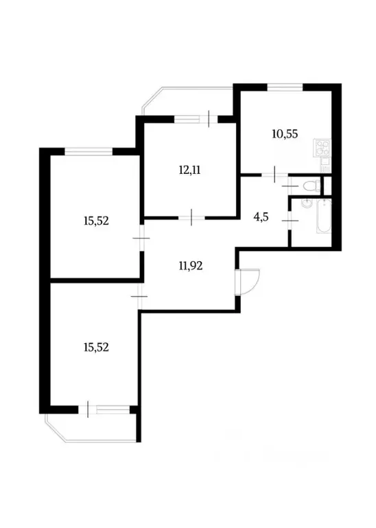 3-к кв. Тульская область, Тула ул. Рихарда Зорге, 32 (75.14 м) - Фото 2