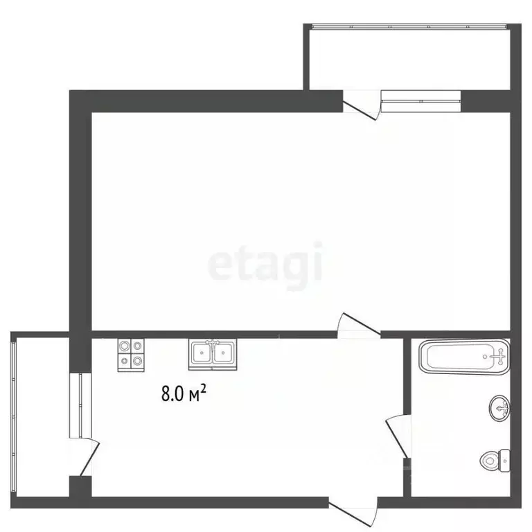 Студия Ямало-Ненецкий АО, Ноябрьск Холмогорская ул., 68 (30.4 м) - Фото 2