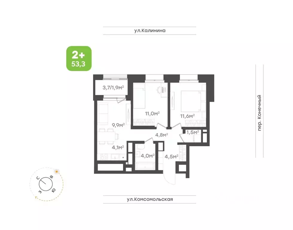 3-к кв. Хабаровский край, Хабаровск Клубный Дом на Калинина жилой ... - Фото 1