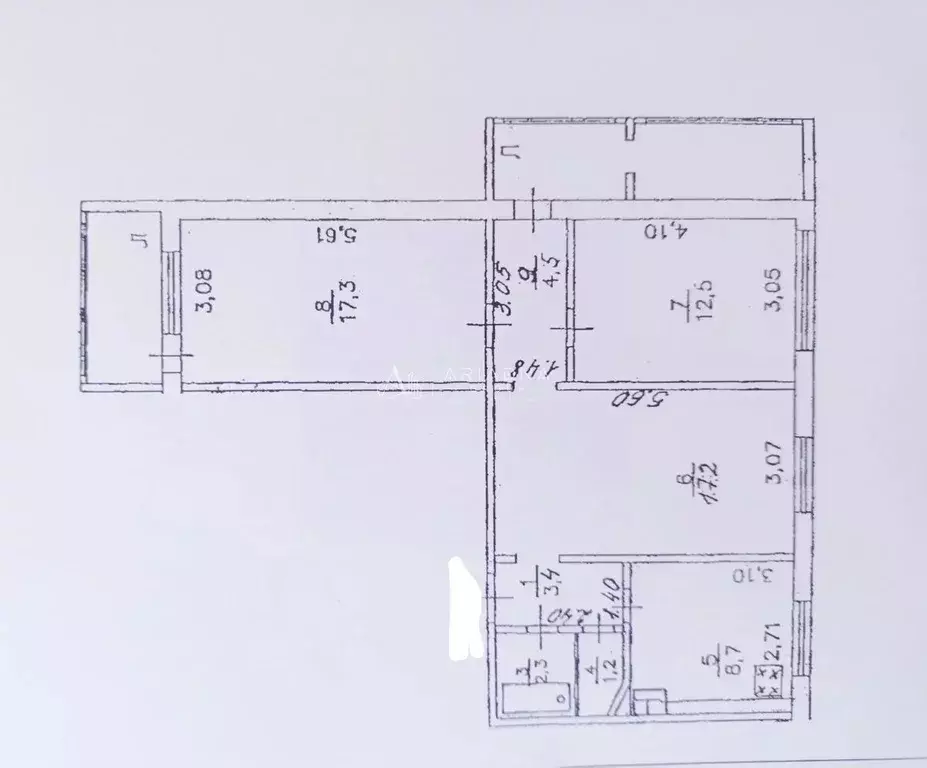 3-к кв. Башкортостан, Уфа Комсомольская ул., 145 (67.1 м) - Фото 2
