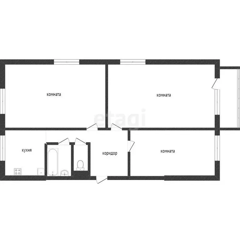 3-комнатная квартира: Абакан, Пирятинская улица, 17 (61 м) - Фото 1
