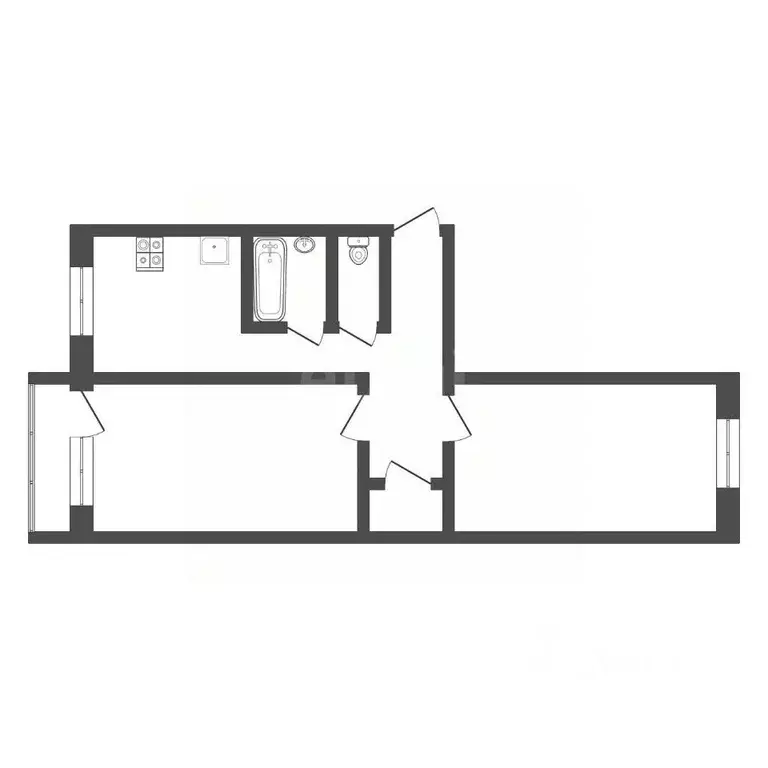 2-к кв. Тульская область, Богородицк Полевая ул., 34 (46.6 м) - Фото 2
