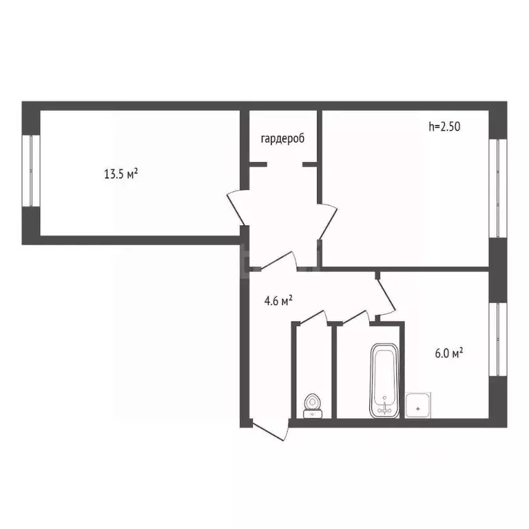 2-к кв. Красноярский край, Красноярск ул. Шевченко, 50 (45.0 м) - Фото 2