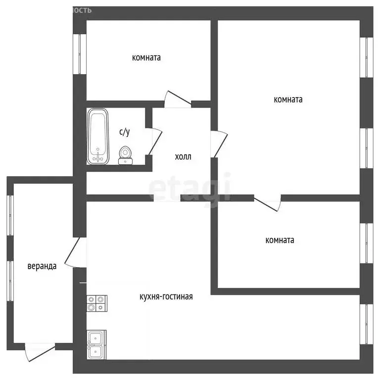 Дом в деревня Башкова, улица Мелиораторов (63 м) - Фото 1
