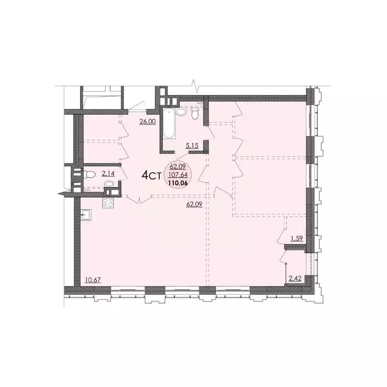 1-к кв. Новосибирская область, Новосибирск ул. Кирова, 50 (110.06 м) - Фото 0