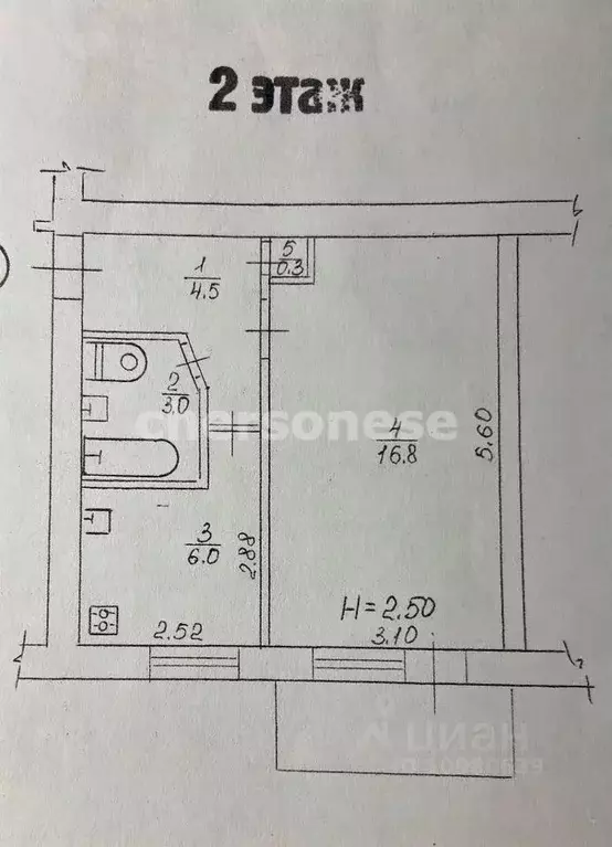 1-к кв. Севастополь ул. Глухова, 5 (30.6 м) - Фото 2