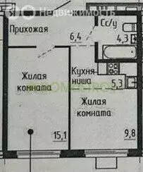 1-комнатная квартира: Новосибирск, жилой комплекс Одоевский, 1 (40.8 ... - Фото 0