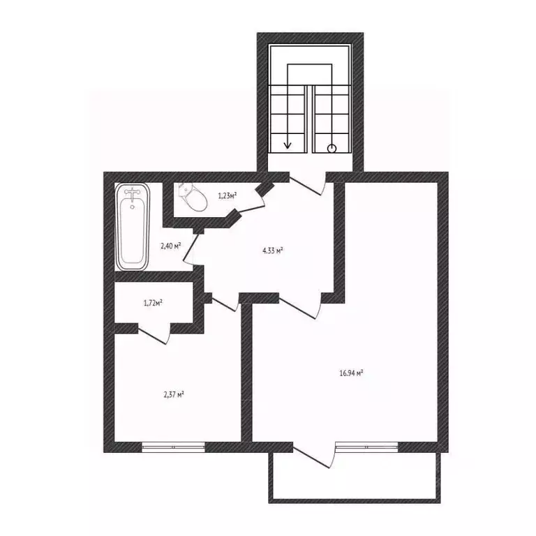 1-к кв. Белгородская область, Валуйки ул. Островского, 1Б (36.0 м) - Фото 2