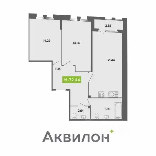 2-к кв. Архангельская область, Архангельск Поморская ул. (72.44 м) - Фото 0