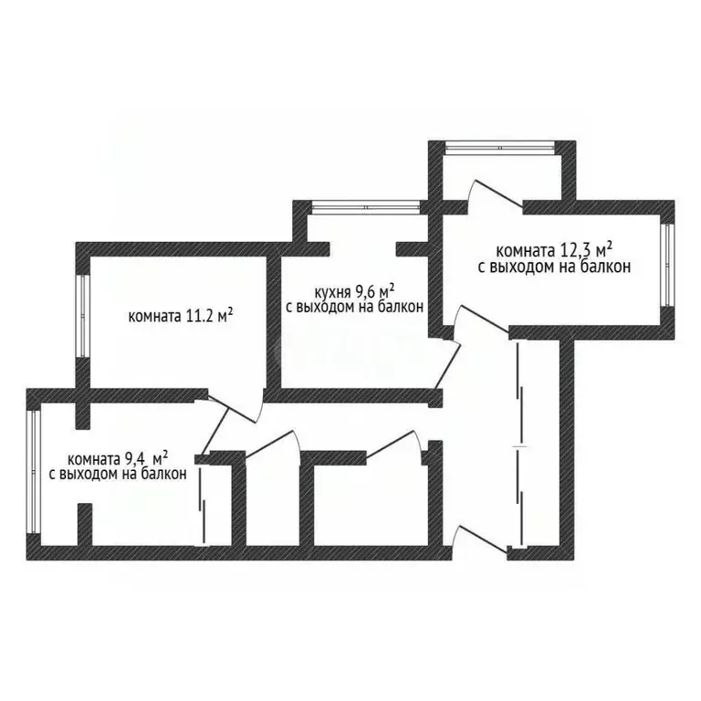 3-к кв. Татарстан, Казань ул. Исмаила Гаспринского, 31 (64.7 м) - Фото 1