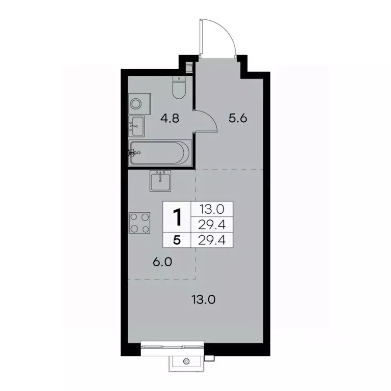 1-к кв. Москва Куркинское ш., 15С3 (29.4 м) - Фото 0