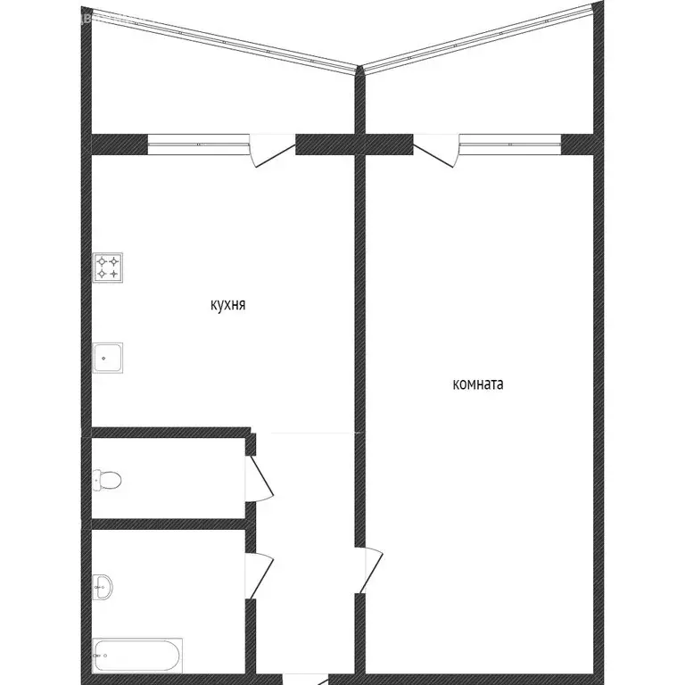 1-комнатная квартира: Воронеж, улица 9 Января, 294 (32.5 м) - Фото 1