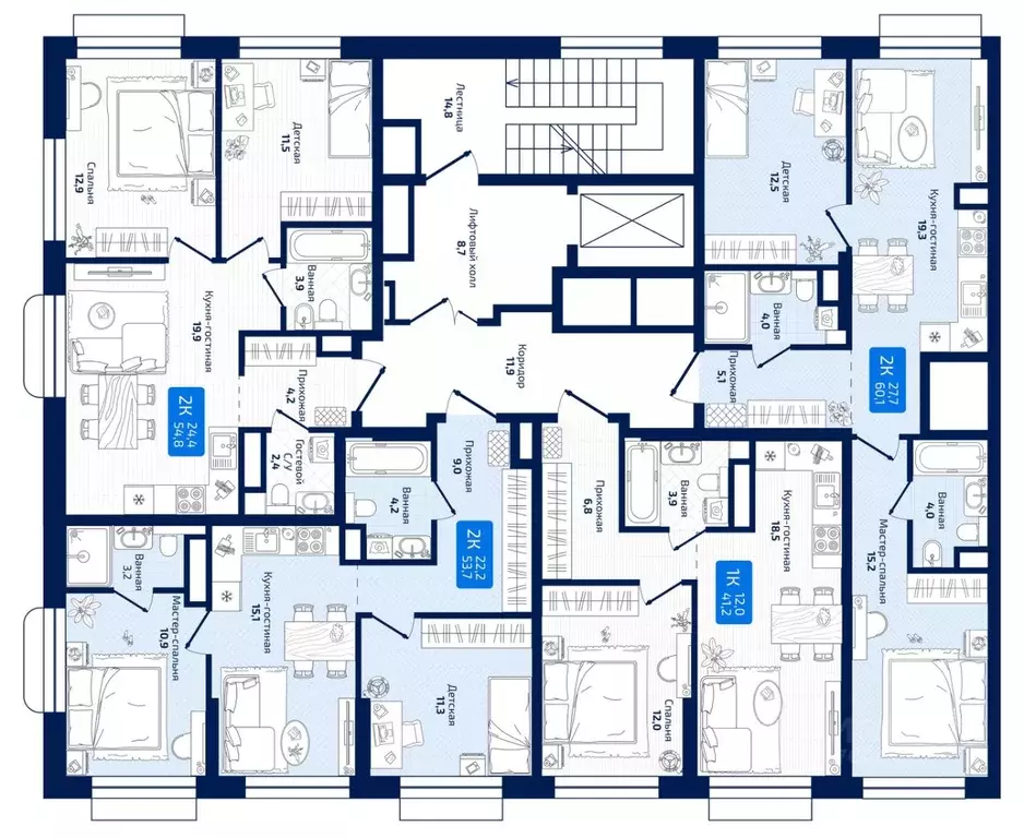 2-к кв. Самарская область, Самара ул. 8-я Радиальная, 31 (53.7 м) - Фото 2